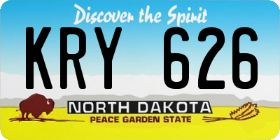 ND license plate KRY626