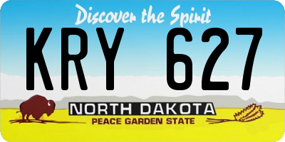 ND license plate KRY627