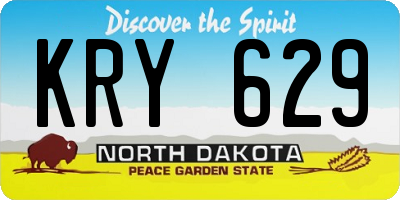 ND license plate KRY629