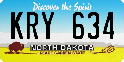 ND license plate KRY634