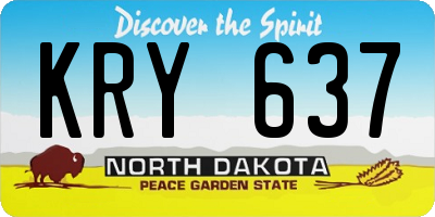 ND license plate KRY637