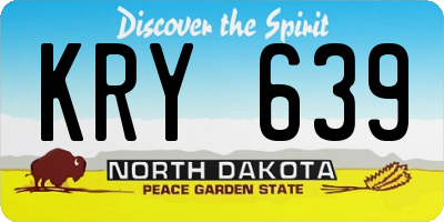 ND license plate KRY639