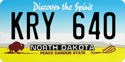 ND license plate KRY640