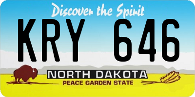 ND license plate KRY646