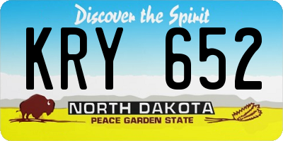 ND license plate KRY652