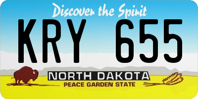 ND license plate KRY655