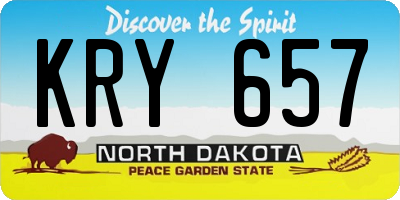 ND license plate KRY657
