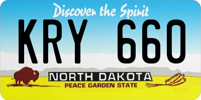 ND license plate KRY660