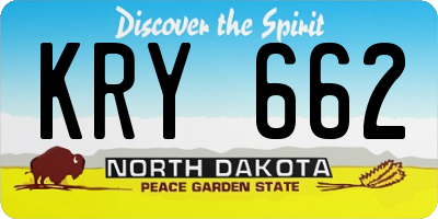 ND license plate KRY662
