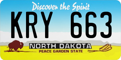 ND license plate KRY663