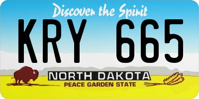 ND license plate KRY665