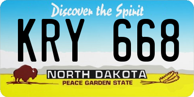 ND license plate KRY668