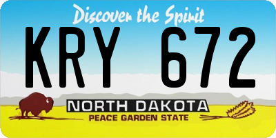 ND license plate KRY672