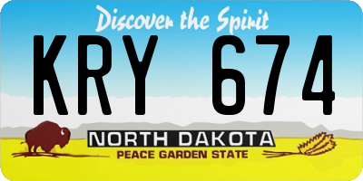 ND license plate KRY674