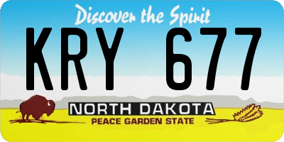 ND license plate KRY677