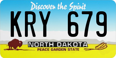 ND license plate KRY679
