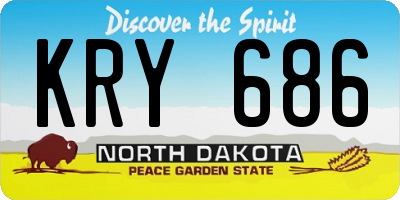 ND license plate KRY686