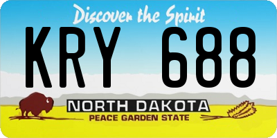 ND license plate KRY688