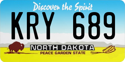 ND license plate KRY689