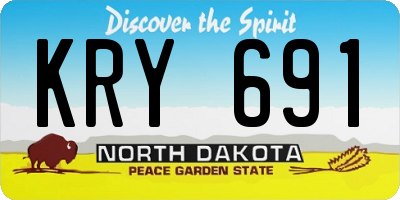 ND license plate KRY691