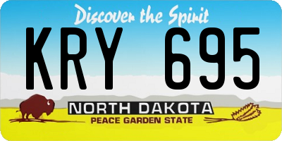 ND license plate KRY695