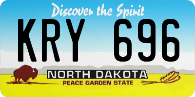 ND license plate KRY696