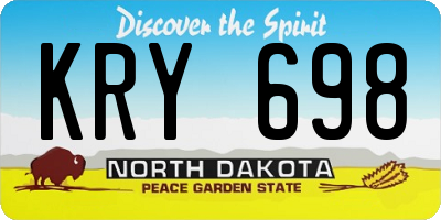 ND license plate KRY698