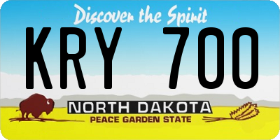 ND license plate KRY700