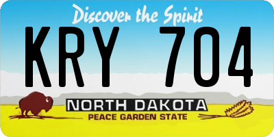 ND license plate KRY704
