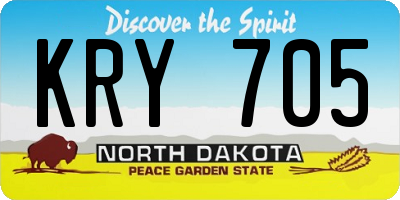 ND license plate KRY705