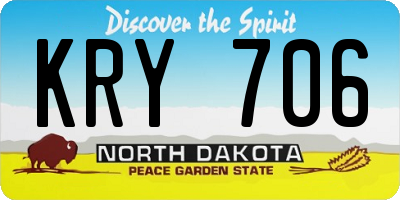 ND license plate KRY706