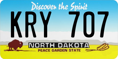 ND license plate KRY707