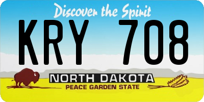 ND license plate KRY708