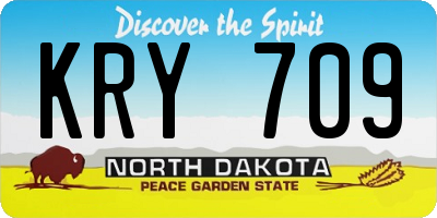 ND license plate KRY709