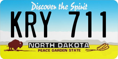 ND license plate KRY711