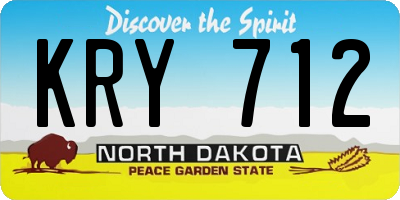 ND license plate KRY712