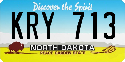 ND license plate KRY713