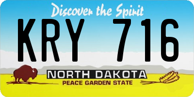 ND license plate KRY716