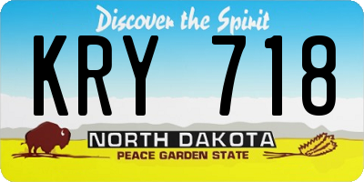 ND license plate KRY718