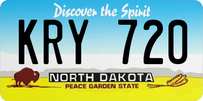 ND license plate KRY720