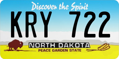ND license plate KRY722