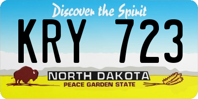 ND license plate KRY723