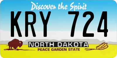ND license plate KRY724