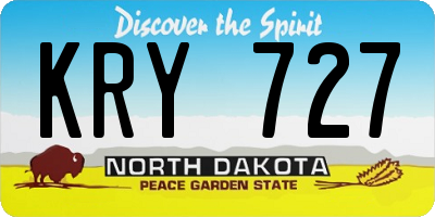 ND license plate KRY727