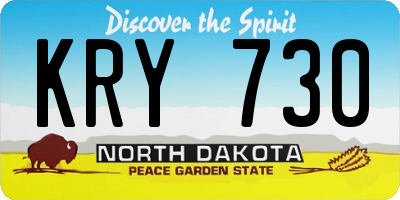 ND license plate KRY730
