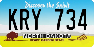 ND license plate KRY734