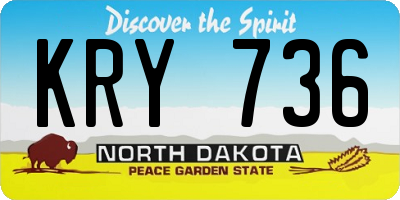 ND license plate KRY736