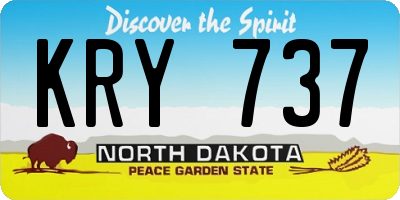 ND license plate KRY737