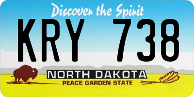 ND license plate KRY738