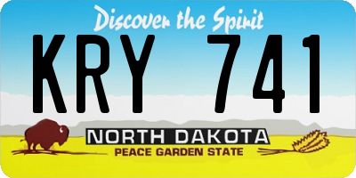 ND license plate KRY741